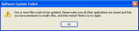 Firefox upgrade error