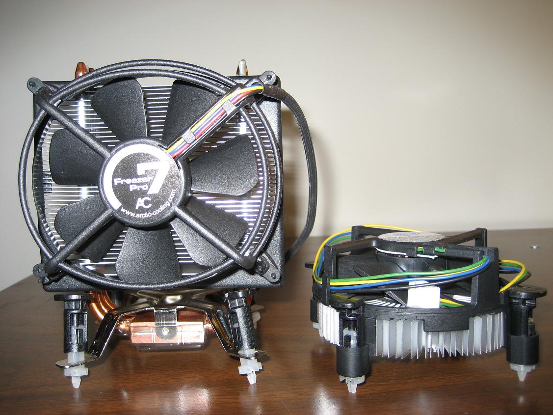 Stock Heat Sink and Arctic Cooling Freezer 7 Pro