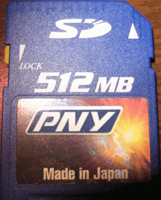 PNY 512 MB SD Card