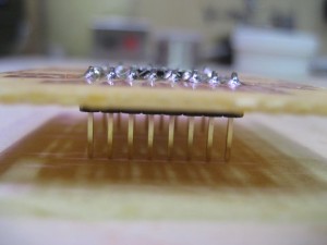 Finished LTS3LV02DL breakout board with male headers