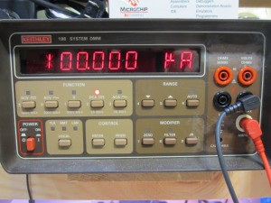 100uA measured on a Keithley 196